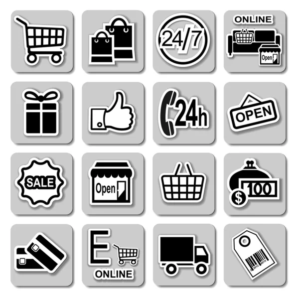 Vector shopping icons set — Stock Vector