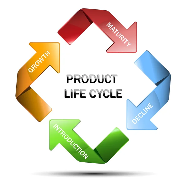 Diagram of product life cycle — Stock Vector