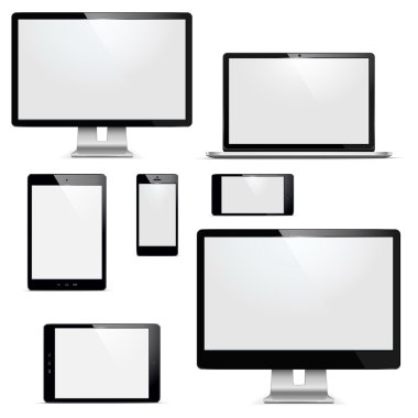 Vector electronic devices set clipart