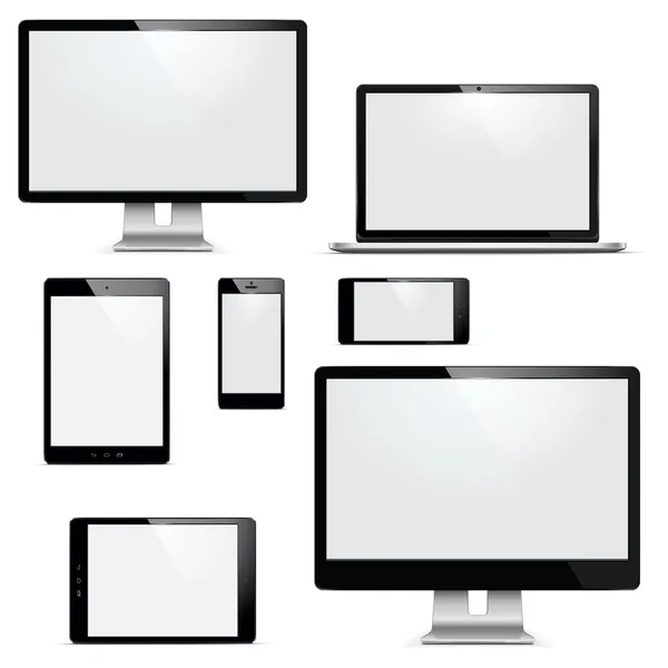 Conjunto de dispositivos electrónicos vectoriales — Vector de stock