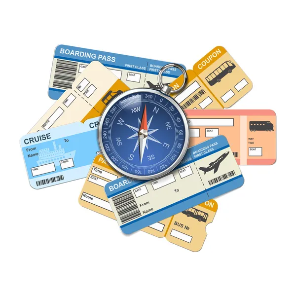 vektörel pusula ve bilet