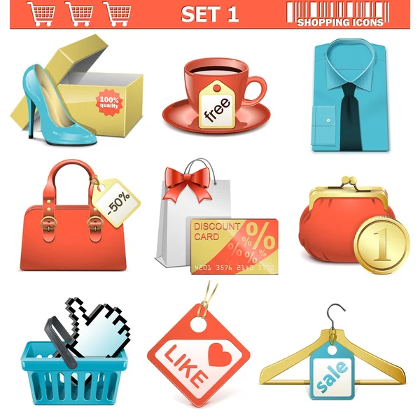 Vector shopping icons set 1 — Stock Vector