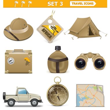 Vector travel icons set 3