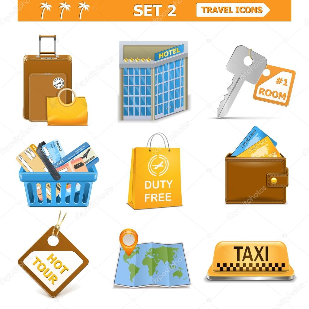 Vector travel icons set 2