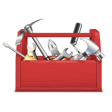 Vector Red Toolbox clipart