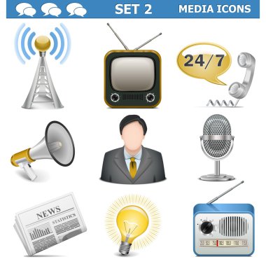 vektör Medya Icons set 2
