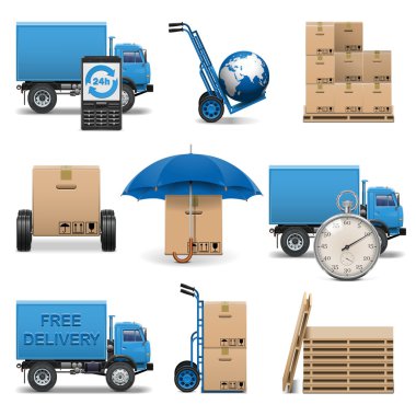 vektör teslim Icons 4 set