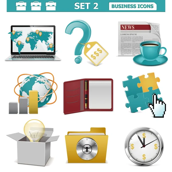 Vector Business Icons Set 2 — Stock Vector