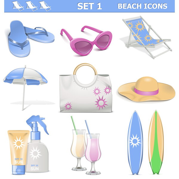 Vector Beach Icons Set 1