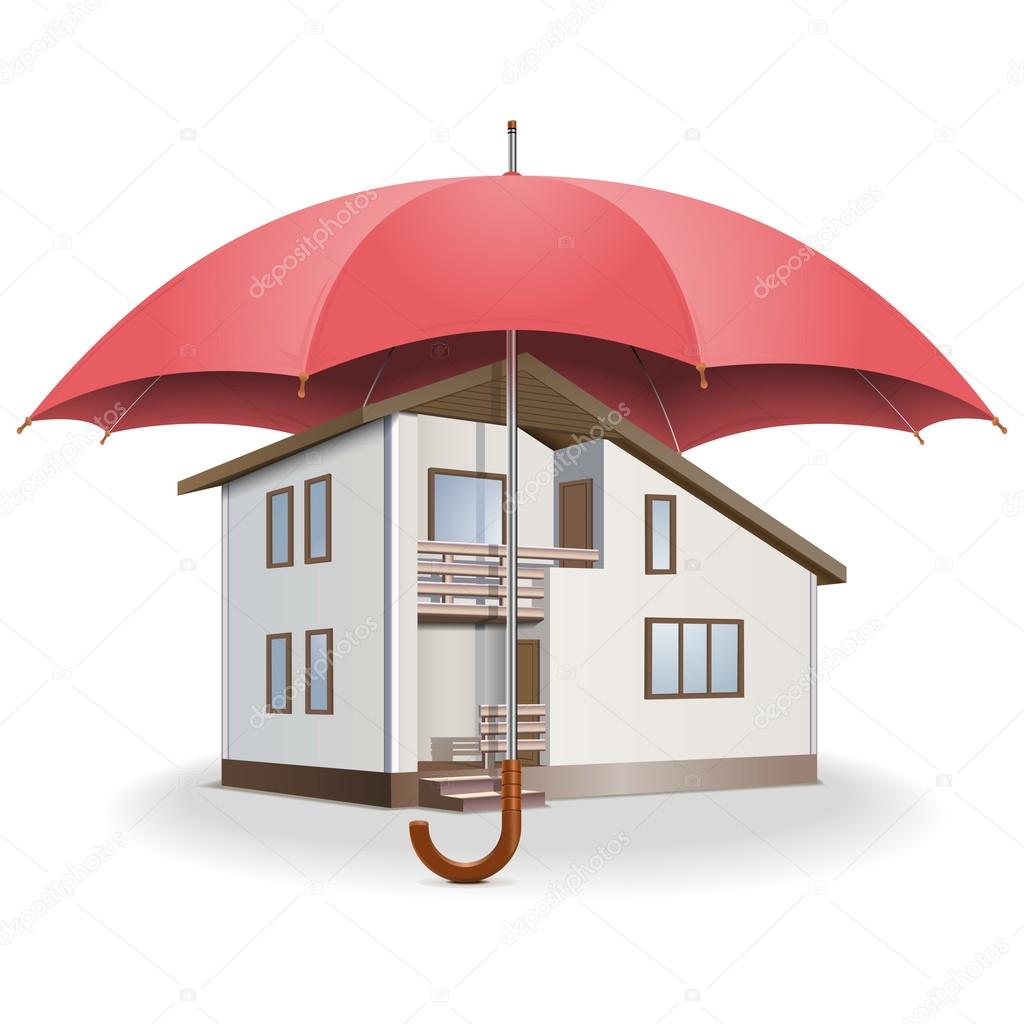 Vector Umbrella and House