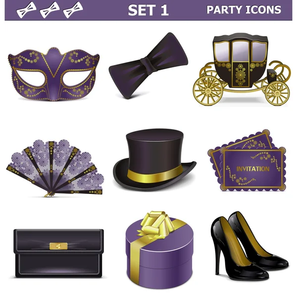 Vector Party Icons Set 1 — Stock Vector