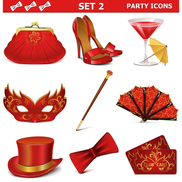 Vector party iconen set 2 — Stockvector