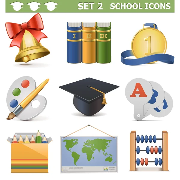 Vektor Schule Symbole Set 2 — Stockvektor