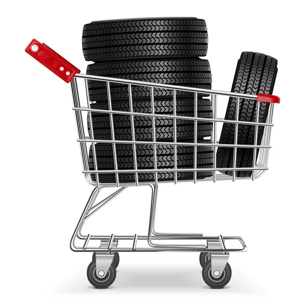 Carrinho de vetor com pneus —  Vetores de Stock