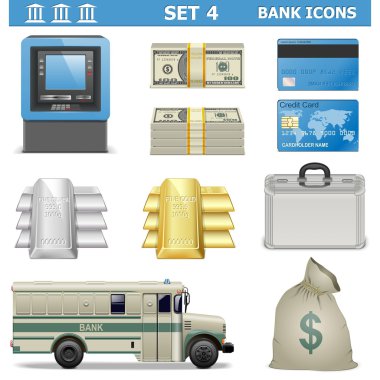 vektör banka Icons 4 set