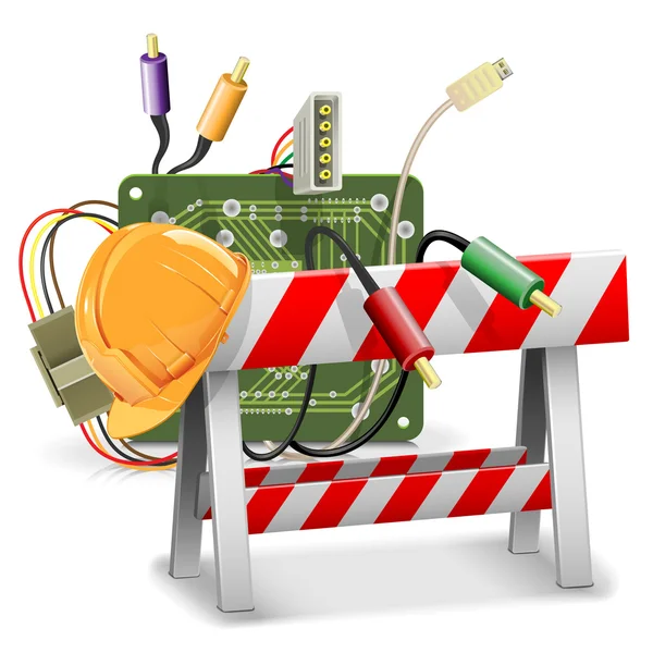 bariyer ile inşaat kavramı altında vektör