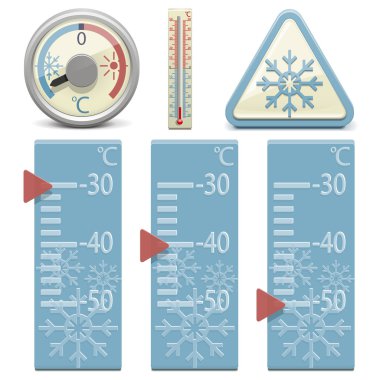 Vector Thermometer and Snow Sign clipart