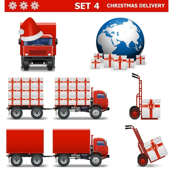 Vector Christmas Delivery Set 4 — Stock Vector