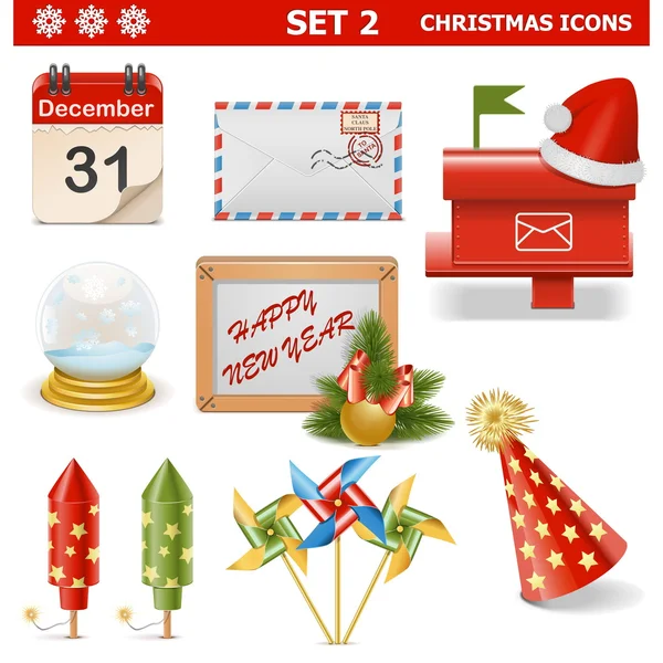 Conjunto de ícones de Natal vetorial 2 — Vetor de Stock