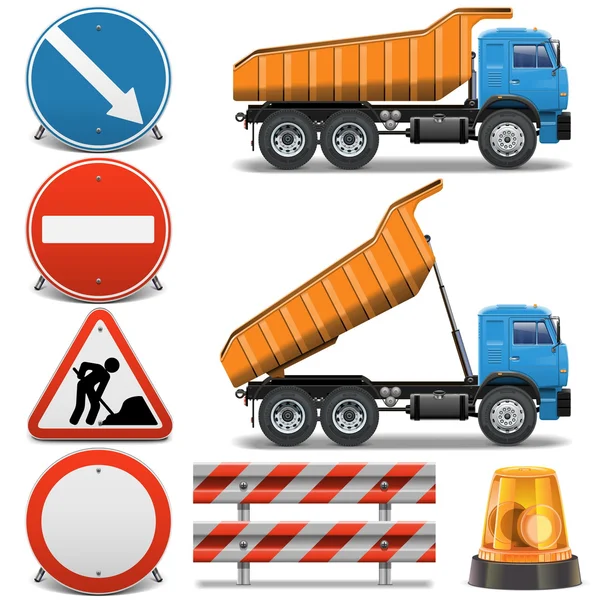 Conjunto de iconos de construcción de carreteras vectoriales 2 — Vector de stock