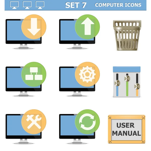 Vector Computer Icons Set 7 — Stock Vector