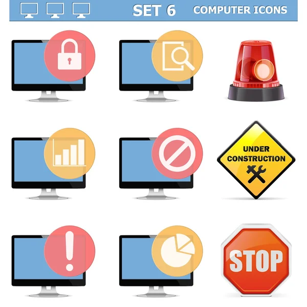 Vector Computer Icons Set 6 — Stock Vector