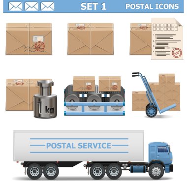 Vector Postal Icons Set 1 clipart