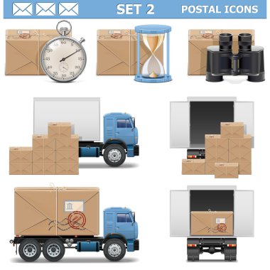 Vector Postal Icons Set 2 clipart