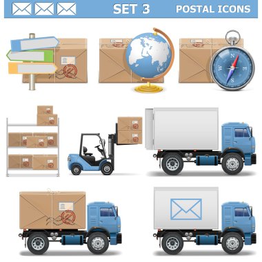 Vector Postal Icons Set 3 clipart