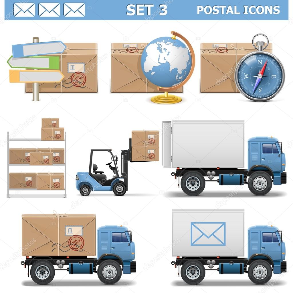 Vector Postal Icons Set 3
