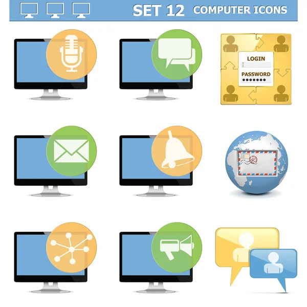 Vector Computer Icons Set 12 — Stock Vector