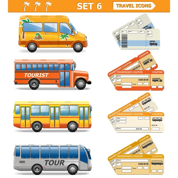 Conjunto de iconos de viaje vectorial 6 — Archivo Imágenes Vectoriales