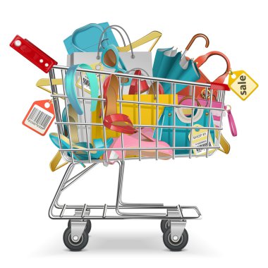 Vector Trolley with Purchase clipart
