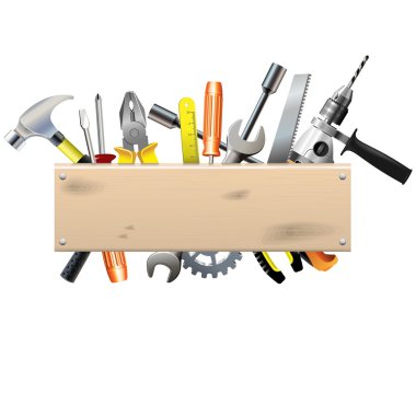 Vector Board with Tools clipart