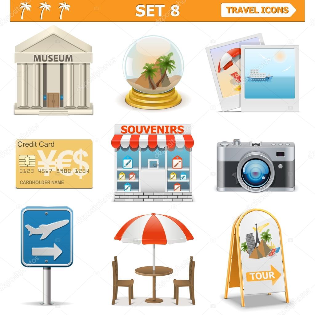 Vector travel icons set 8