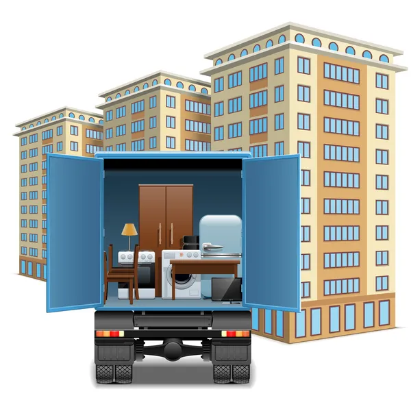 Transport vectoriel de meubles — Image vectorielle