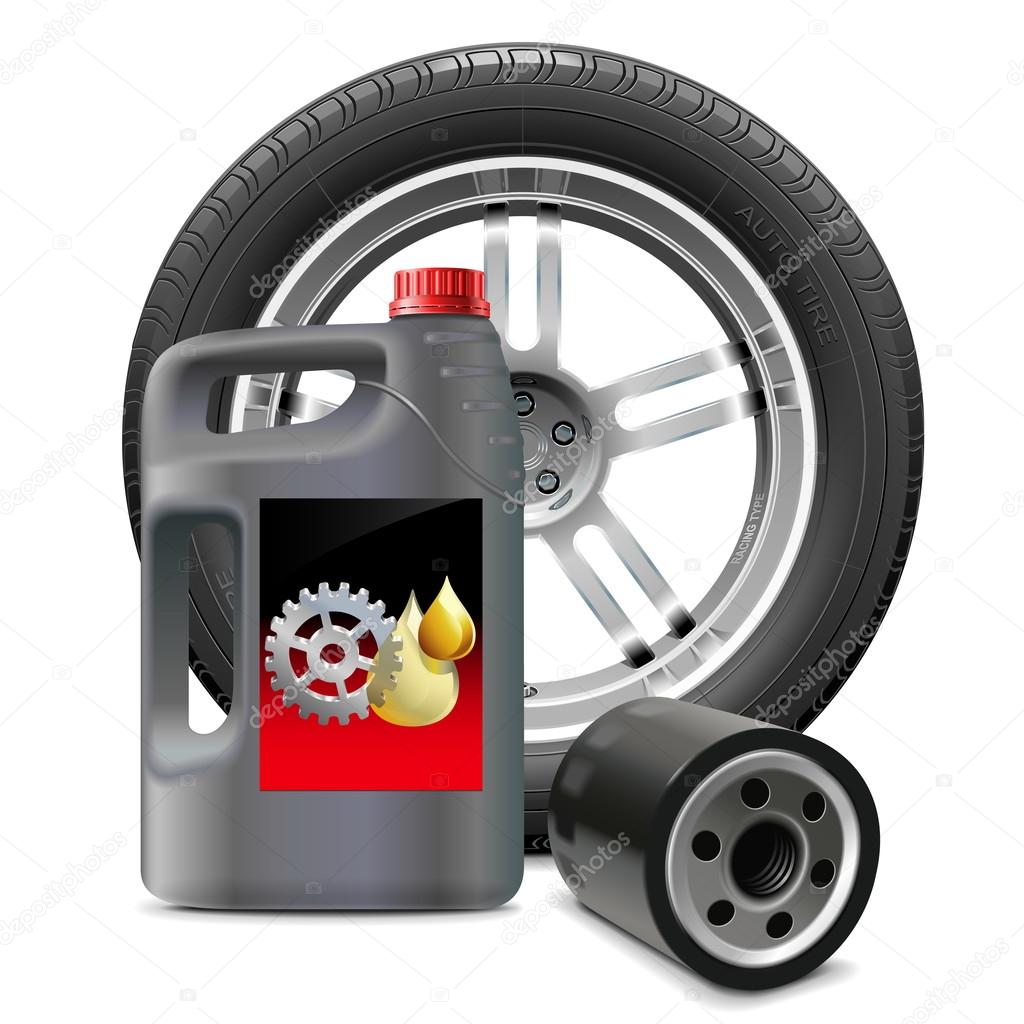 Vector Engine Oil with Oil Filter and Tire