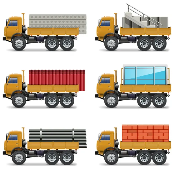 Vector Construction Trucks — Stock Vector