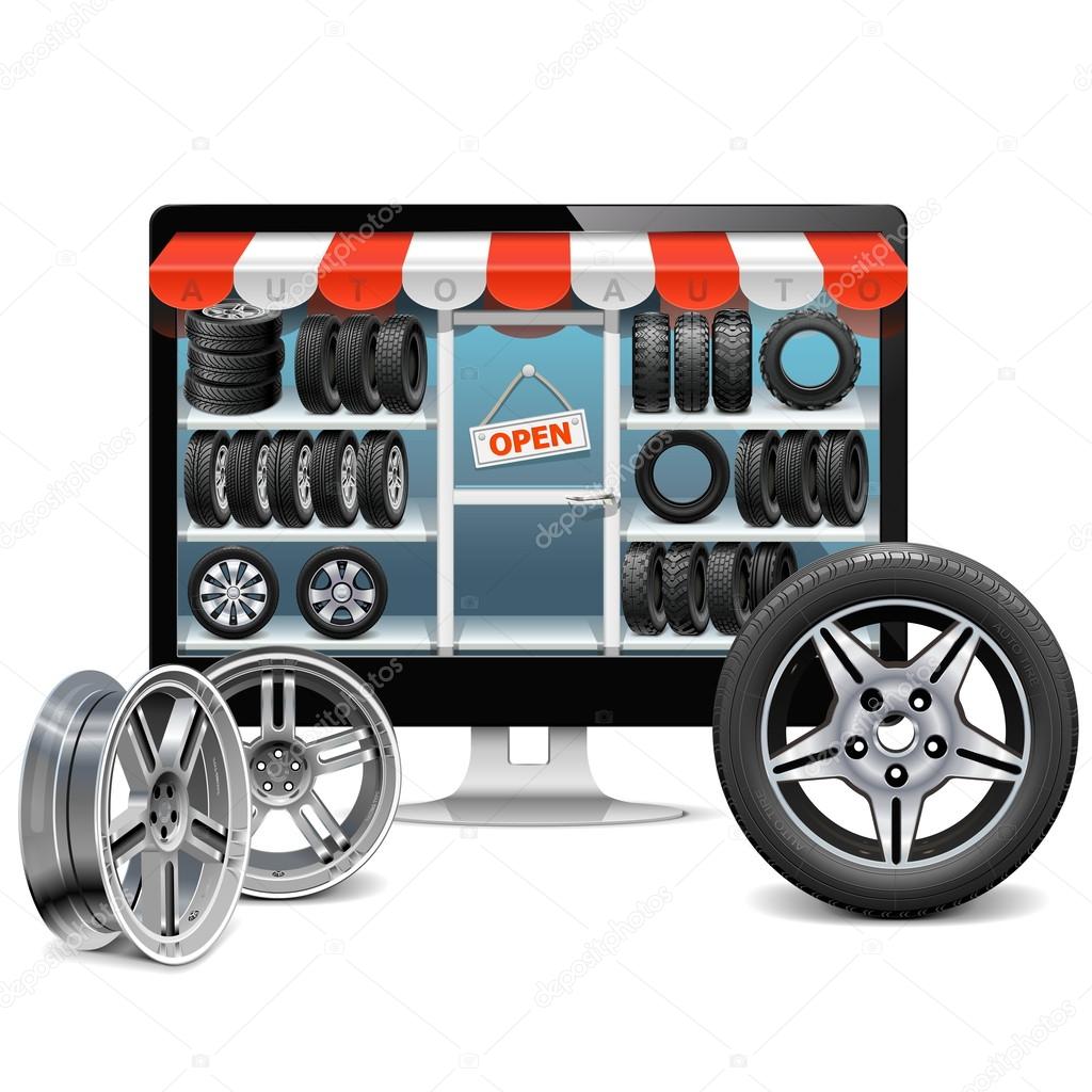 Vector Tire Shop Concept