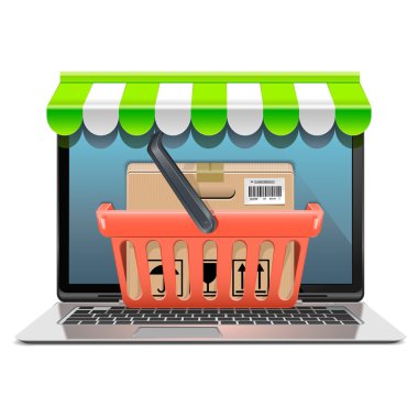 vektör bilgisayar alışveriş kavramı