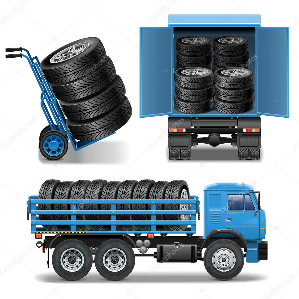 Vector Tire Delivery Icons