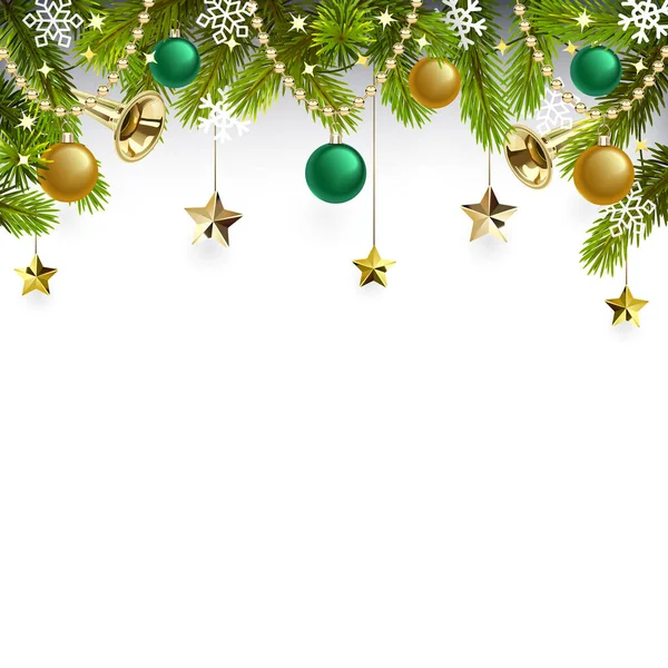Decoración Superior Navidad Vectorial Con Trompeta Aislada Sobre Fondo Blanco — Vector de stock