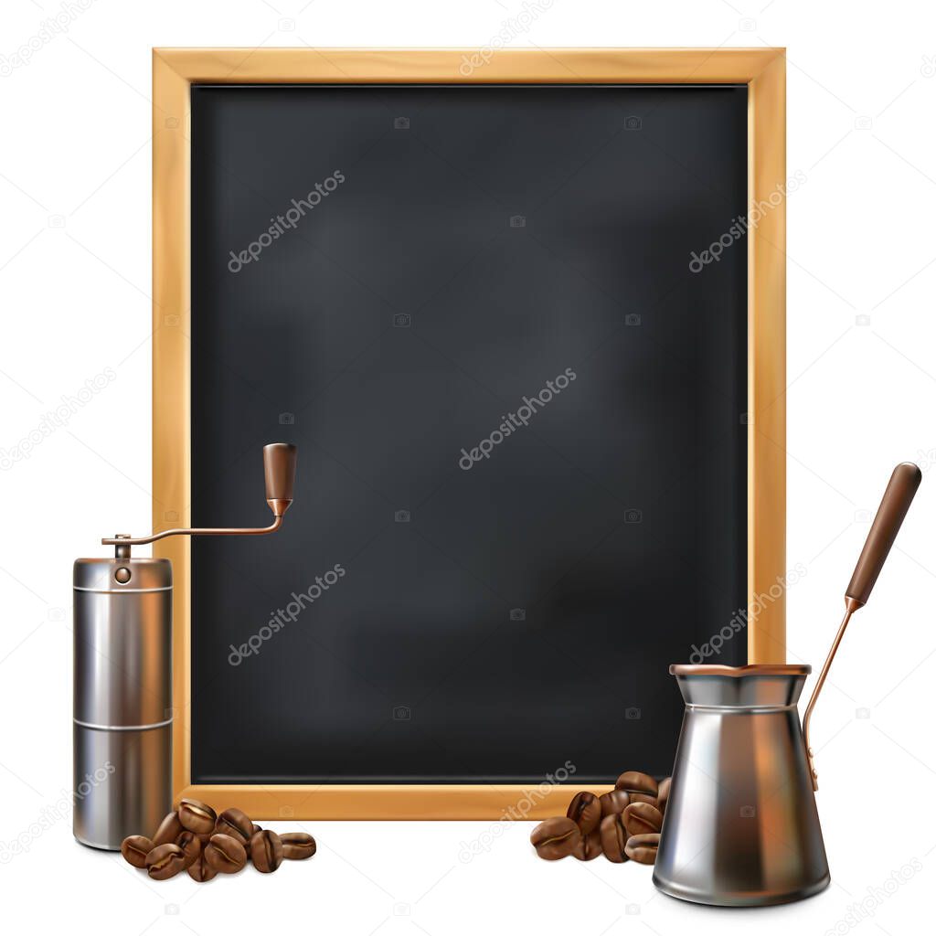 Vector Cafe Menu Board isolated on white background