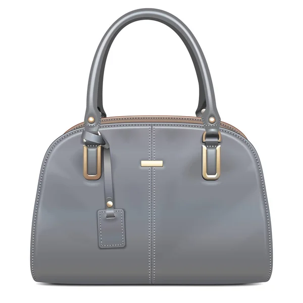 Vector Gray Female Bag Isolato Sfondo Bianco — Vettoriale Stock