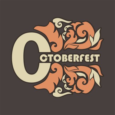 Octoberfest lettering with ornament vintage
