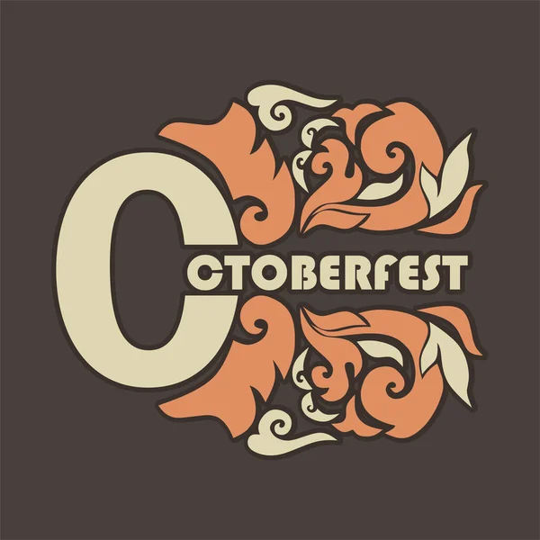 Octoberfest Lettering Ornament Vintage — Vetor de Stock