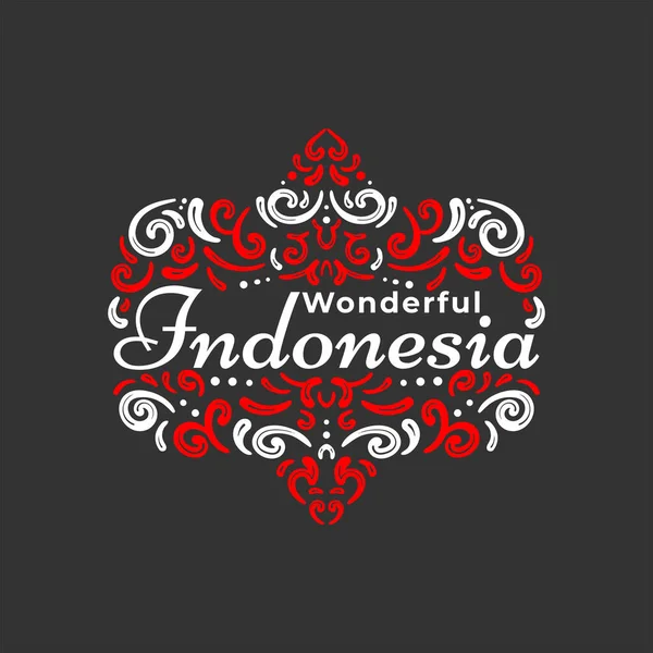 Wonderful Indonesia Lettering Vector Design — Stock Vector
