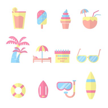 Summer item colorful art design