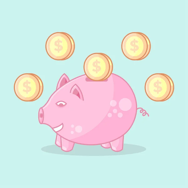 Saving Money Pig Safe — Stock Vector
