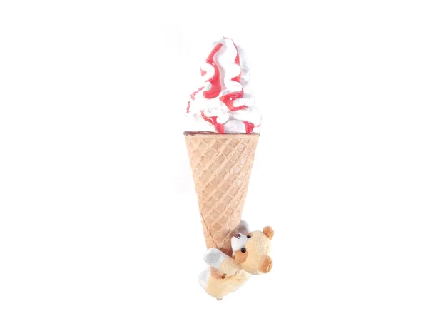 冰激淋和泰迪熊 — 图库照片